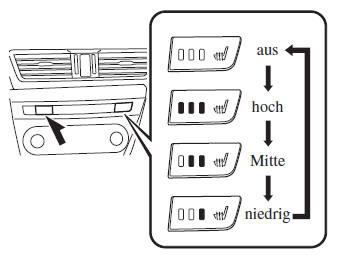 Mazda3. Kreuzstützeneinstellung (Fahrersitz) *