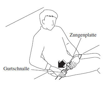 Mazda3. Anlegen des Sicherheitsgurts