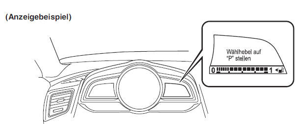 Mazda3. Angezeigte Meldung auf der Multiinformationsanzeige 