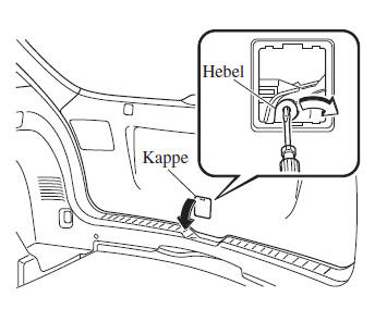 Mazda3. Falls sich die Heckklappe bzw. der Kofferraumdeckel nicht öffnen lässt