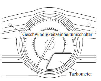 Mazda3. Geschwindigkeitseinheitumschalter (Armaturenbrett des Typs A) *