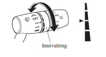 Mazda3. Einstellbare Intervallscheibenwischer