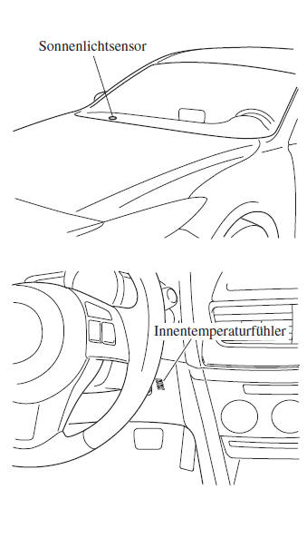 Mazda3. Sonnenlicht/Temperaturfühler