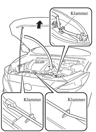 Mazda3. Schließen der Motorhaube