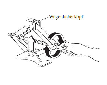 Mazda3. Abnehmen eines defekten Rades