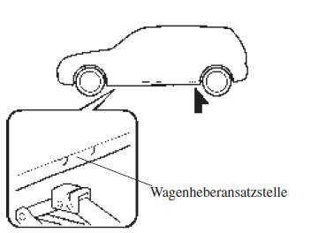 Mazda3. Abnehmen eines defekten Rades