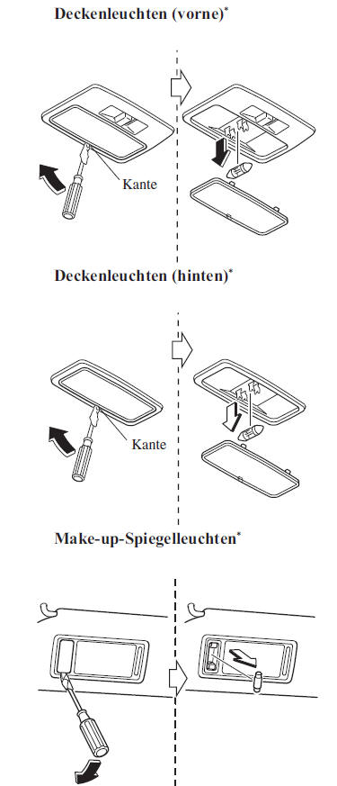 Mazda3. Auswechseln der Innenraumbeleuchtung