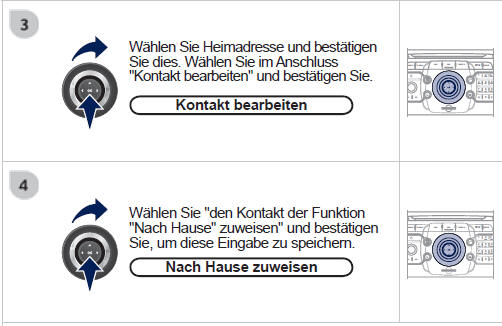 Zum Starten der Zielführung "Nach Hause" drücken Sie zweimal auf NAV, um das