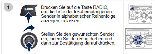 Drücken Sie während des Radiobetriebs auf die Tasten