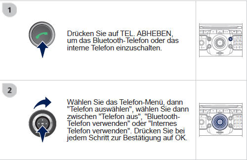 Das System kann nur an ein Bluetooth-Telefon und eine SIM-Karte (internes Telefon)