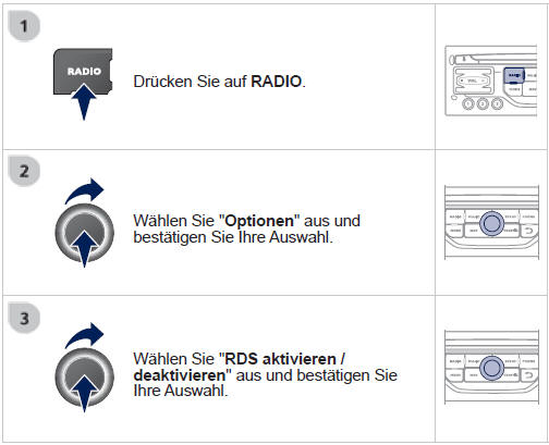 Drücken Sie im Radiobetrieb auf " OK ", um das Kontextmenü anzuzeigen.