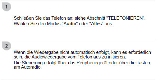 Sobald das Telefon im Modus Streaming verbunden ist, wird es als Medienquelle