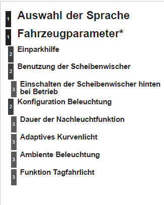 * Die Optionen sind je nach Fahrzeug unterschiedlich.