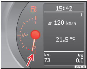 Abb. 33 Kombiinstrument: Kraftstoffvorratsanzeige