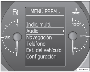 Abb. 46 Display im Kombiinstrument: Hauptmen