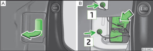 Abb. 172 Gepäckraum: Abdeckung des Lampenhalters / Ausbau des Lampenhalters