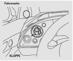 Die fahrerseitige Belüftungsdüse kann über