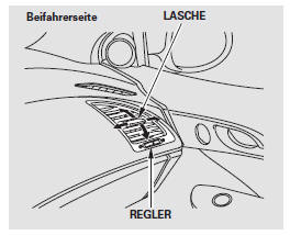 Die beifahrerseitige Belüftungsdüse kann