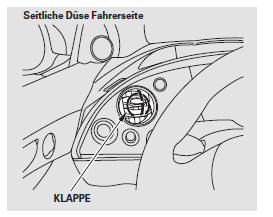 Die fahrerseitige Belüftungsdüse kann über