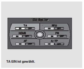 ENT auf dem Regler drücken, um die RDSEintellung