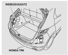 Die Heckklappe öffnen. Die Seitenabdeckung