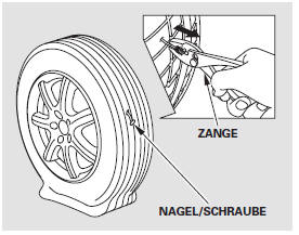 1. Einen Nagel oder eine Schraube im