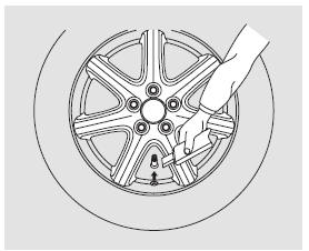 1. Platten Reifen und Felge vom Fahrzeug