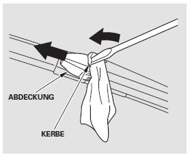 Wenn die Kappe nicht entfernt werden kann,