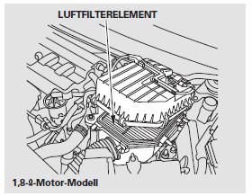 4. Das neue Luftfilterelement in das