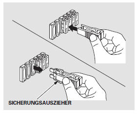 4. Die kleineren Sicherungen imMotorraum-