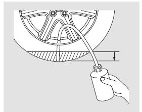 3. Den Schlauch durch die Ventilöffnung in
