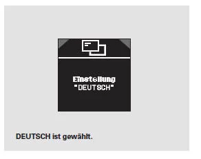 Nach erfolgter Auswahl zeigt die Anzeige ein