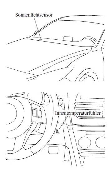 Mazda3. Sonnenlicht/Temperaturfühler