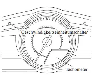 Mazda3. Geschwindigkeitseinheitumschalter (Armaturenbrett des Typs A) *