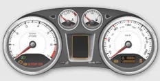 - einem Piktogramm in der Hauptanzeige des Kombiinstruments und einer Meldung
