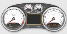 - einem Piktogramm und einer Meldung auf der Hauptanzeige des Kombiinstruments.