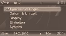 • Drücken Sie die Taste "SETUP" , um zum Menü "SETUP" zu gelangen. In diesem