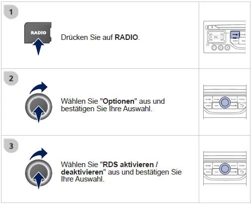 Drücken Sie im Radiobetrieb auf " OK ", um das Kontextmenü anzuzeigen.