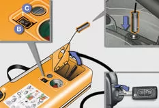 • Schließen Sie den Elektroanschluss des Kompressors an die 12 V-Steckdose des