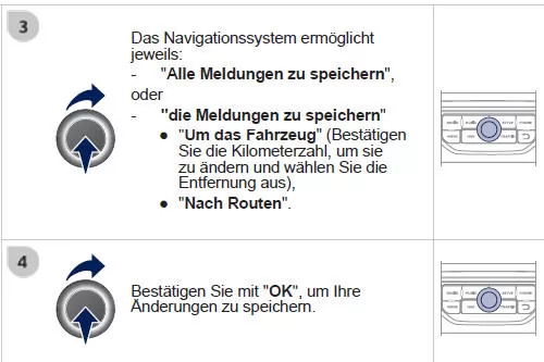 Wenn alle Meldungen auf der Strecke ausgewählt werden, sollte ein geografi scher